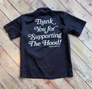 Definitive Selection - "Thank You For Supporting The Hood" Dickies Work Shirt (Black)